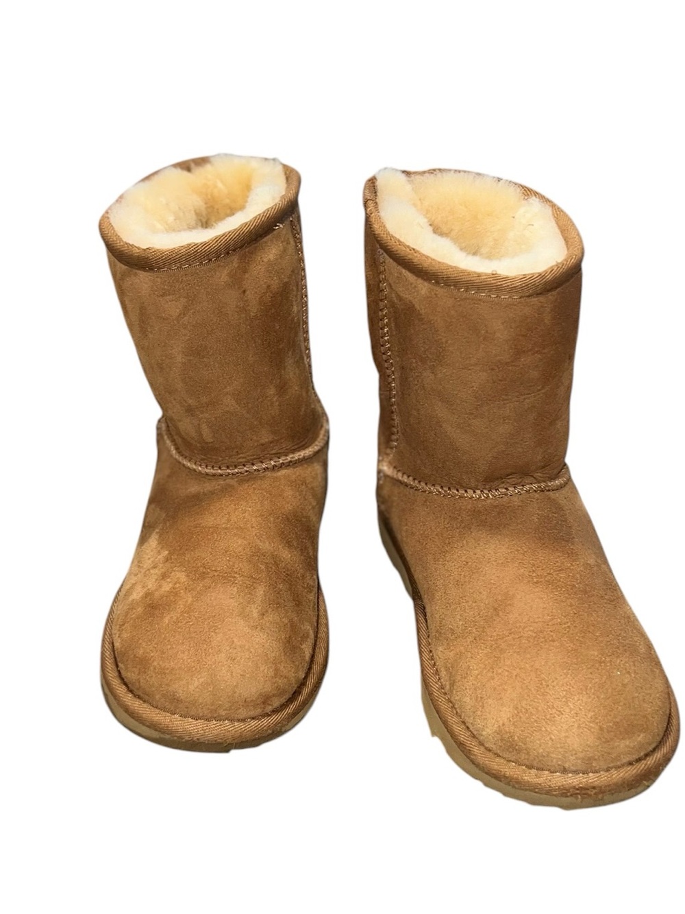 UGG Classic II Chestnut Sheepskin Boots Kids Size 1 Youth EU 32 Genuine Suede - Picture 3 of 9